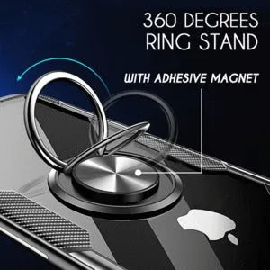 Black high-quality PC and PU iPhone back cover case for 11 Pro Max and other models on a table.