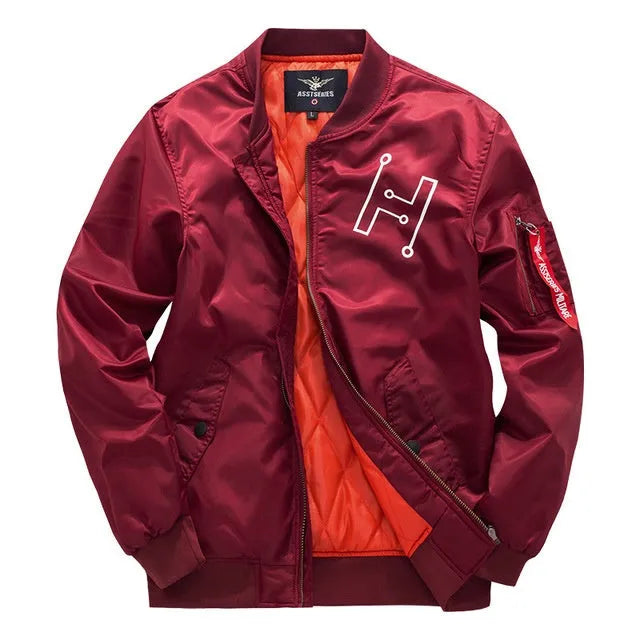 Men's chemical fibre blend jacket in Army Green, Black, Blue or Red, plus size S to 8XL.