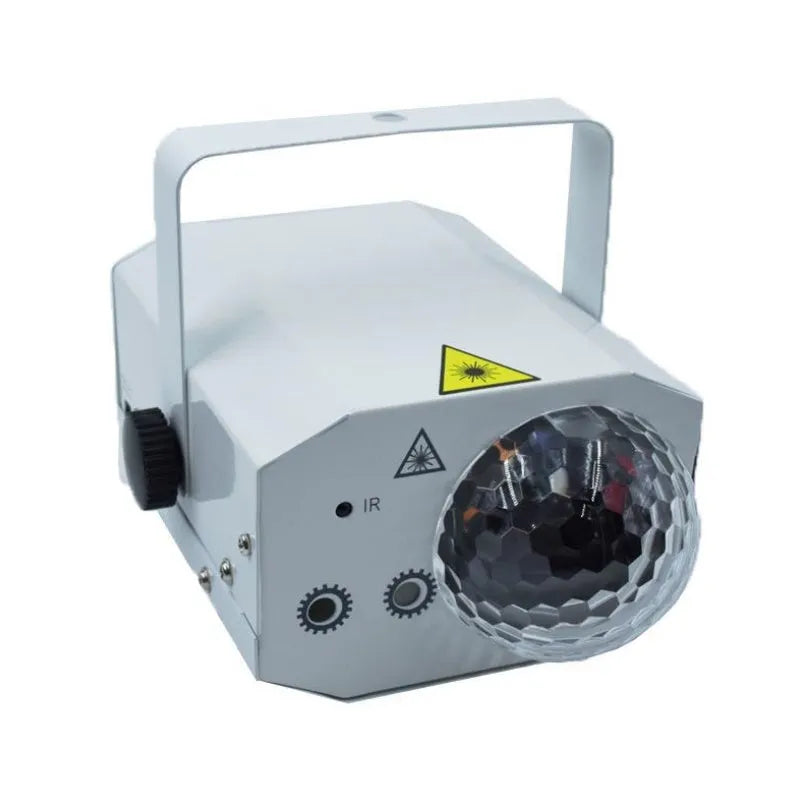 LED laser magic fan projection lamp in black or white with green and red laser effects