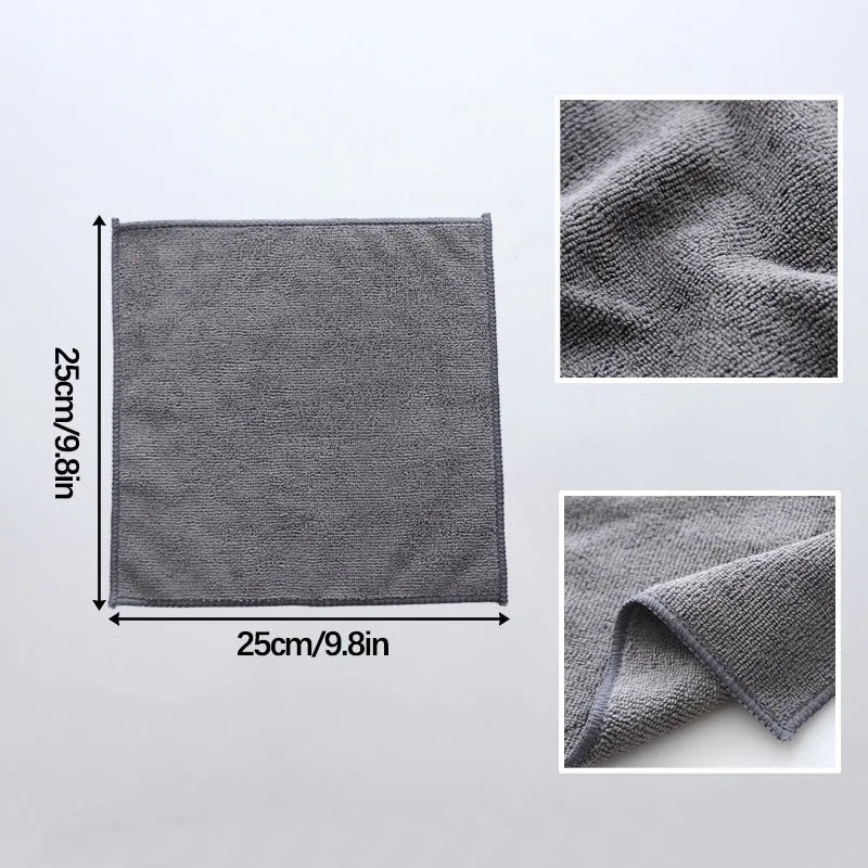 Grey square microfibre kitchen cleaning cloth for oily pots and bowls