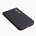 USB 3.0 solid state external hard drive with metal casing in black, blue, red, or silver.