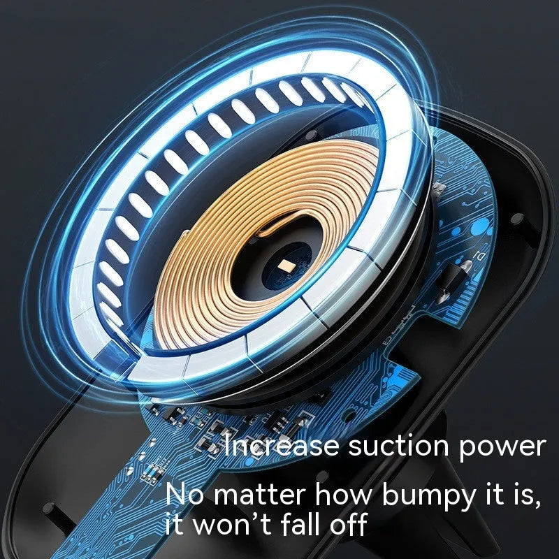 CH-707 magnetic car wireless charging stand in black and white colour options