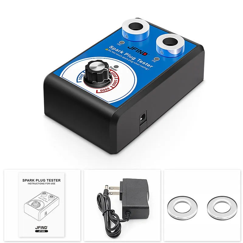 Car fault detector with double hole plug connection for spark plug testing