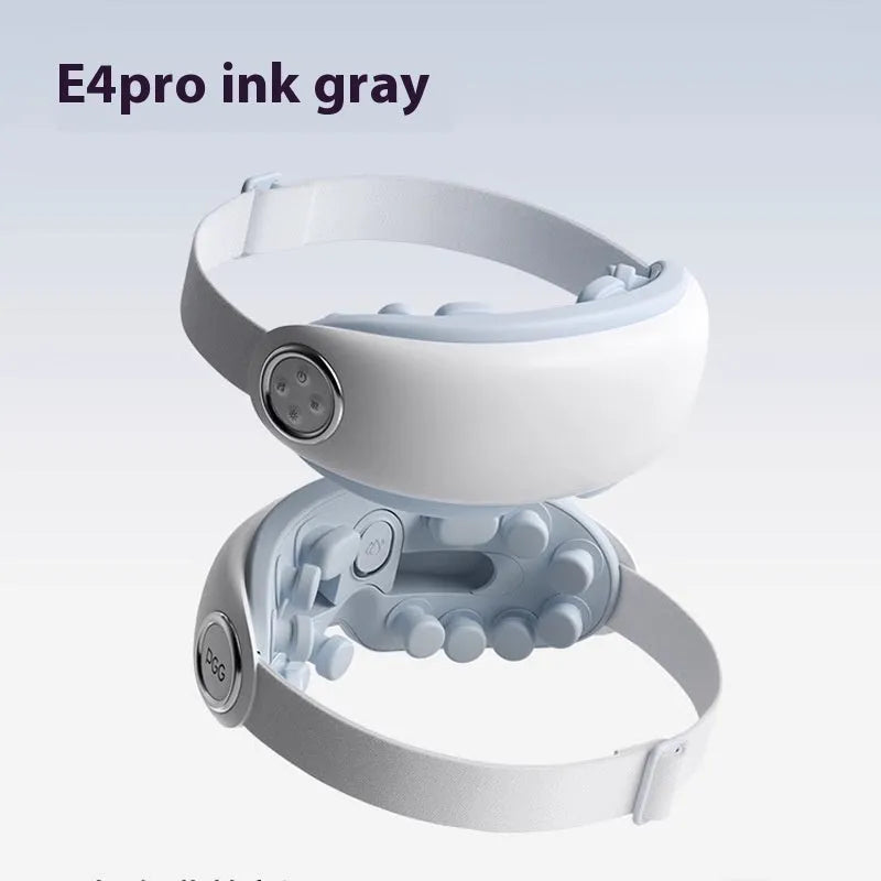 Purplish grey Bluetooth steam eye massager with hot compress function on a plain background