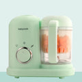 Green or pink baby food processor steamer and blender with double mixing blade for mincing meat and vegetables