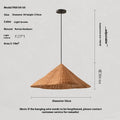 Natural rattan and rice paper ceiling pendant light in zen silent wind style.