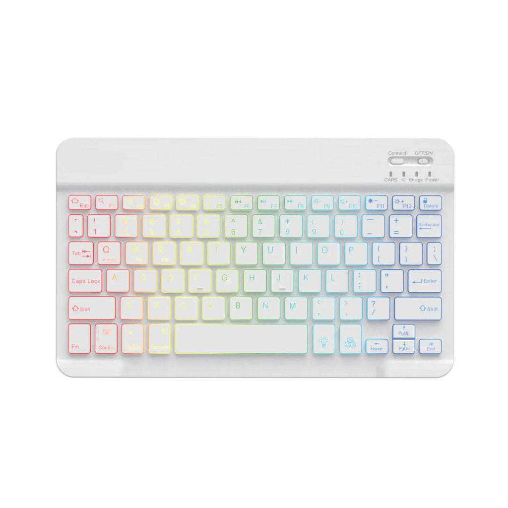 10-inch Bluetooth keyboard with colourful backlighting for tablet devices