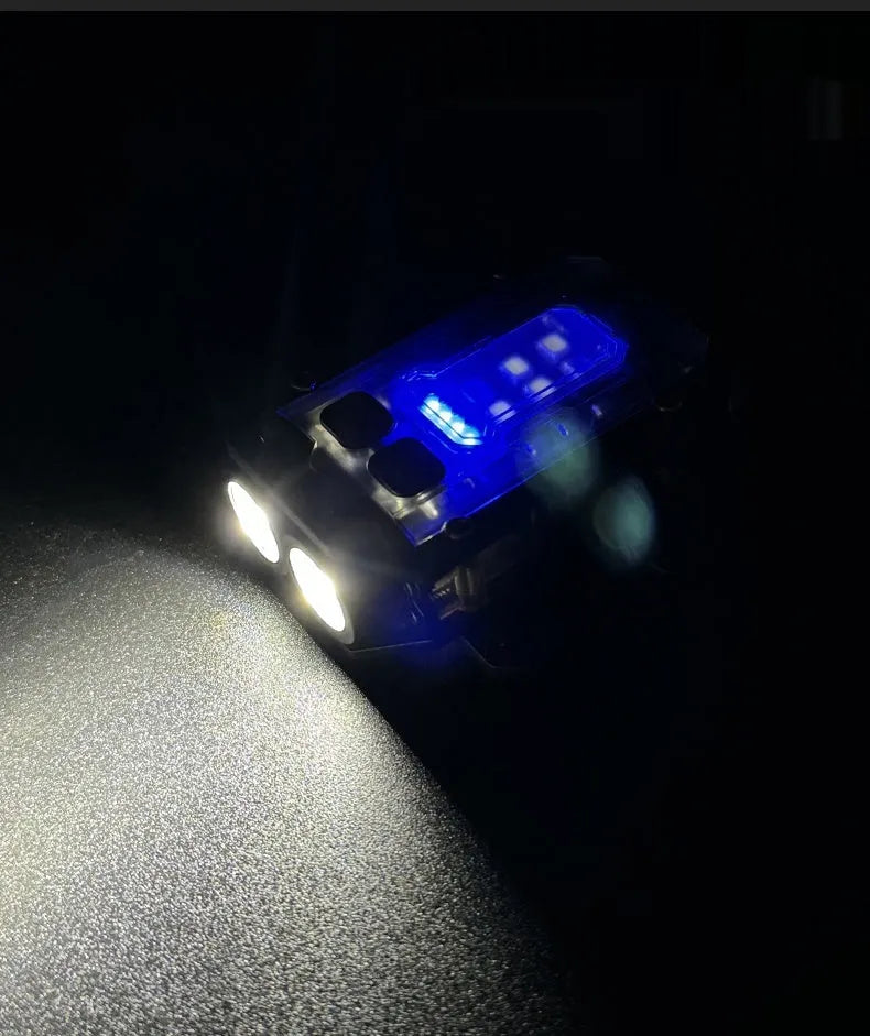 Tactical warning flashlight with USB charging cable for outdoor emergency lighting