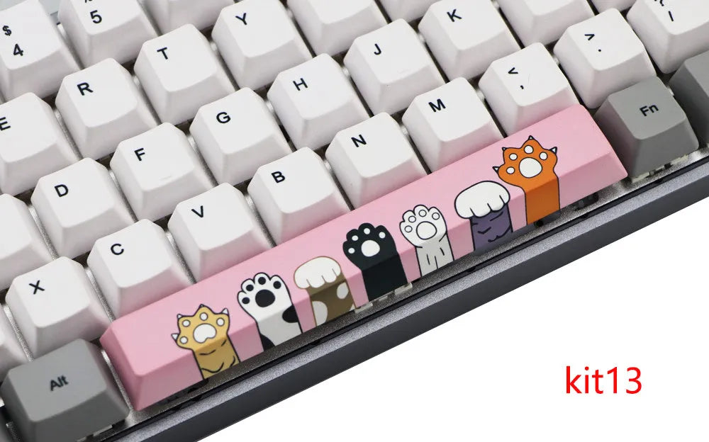 6.25U PBT spacebar keycap with five-sided sublimation, original height, KIT 1 to KIT 16 colour options