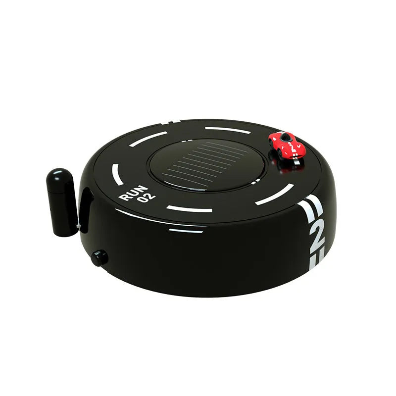 Round solar-powered car aromatherapy decoration in black colour with modern design