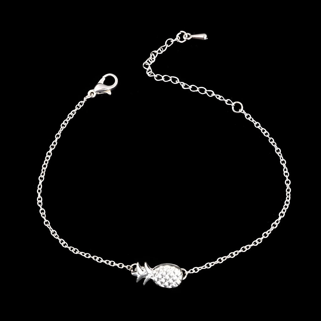 Women's alloy pineapple bracelet in gold or silver colour with simple fruit design