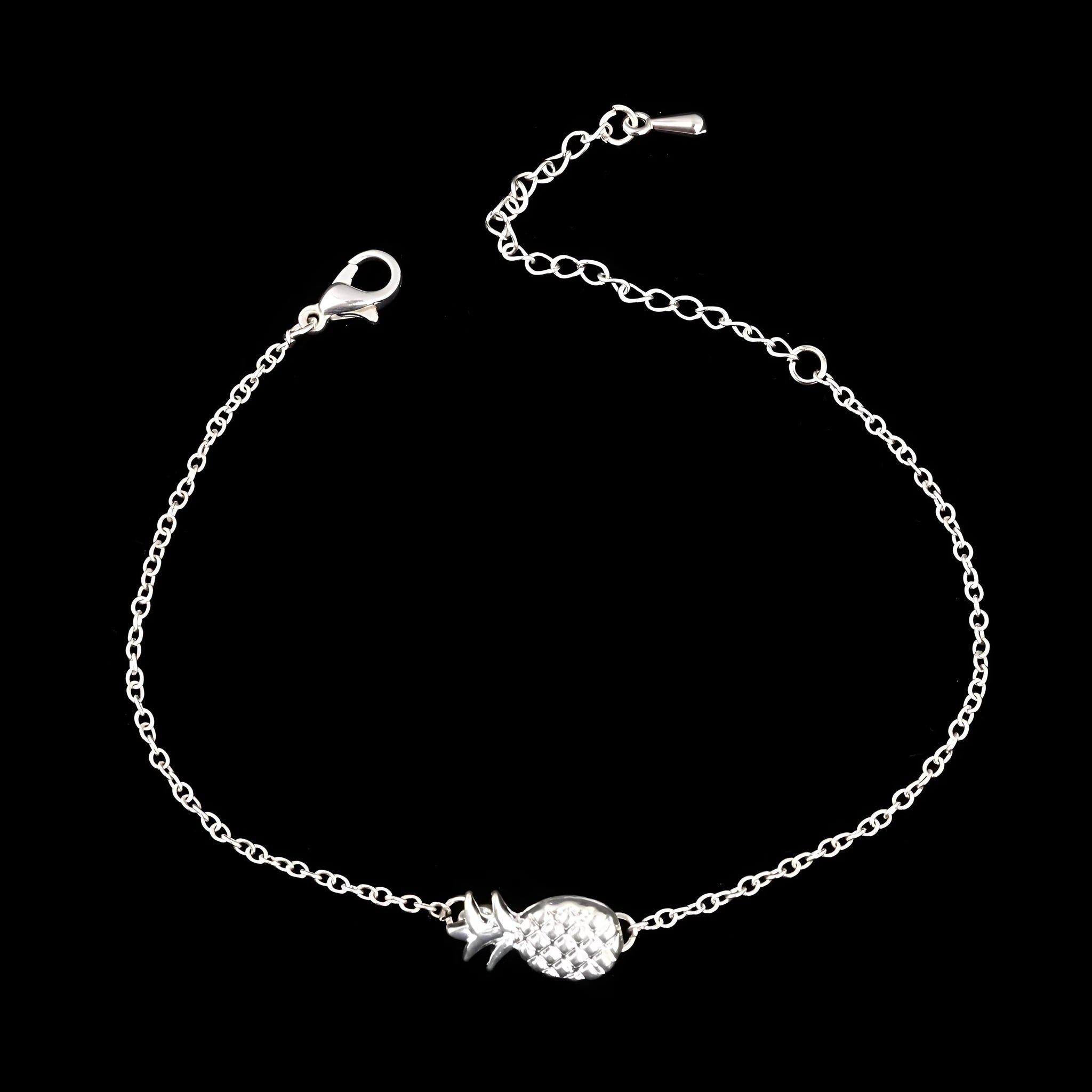 Women's alloy pineapple bracelet in gold or silver colour with simple fruit design