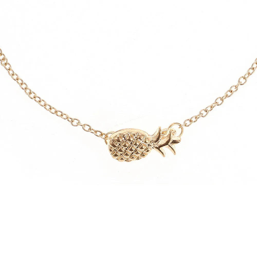 Women's alloy pineapple bracelet in gold or silver colour with simple fruit design