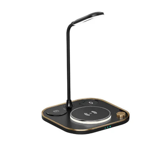 Three-in-one wireless magnetic charging desk lamp in black, green or white with 15W fast charging