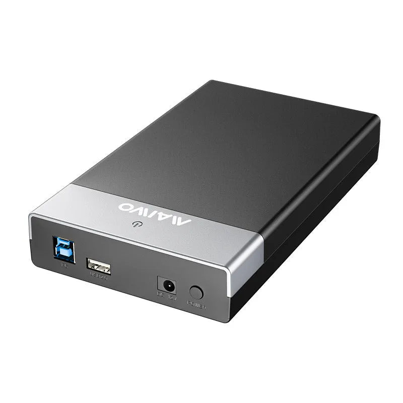 USB 3.0 external hard drive enclosure for 3.5-inch SATA disks with sliding cover design