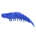 Blue hard rubber catnip toy with toothbrush texture for chewing and play.