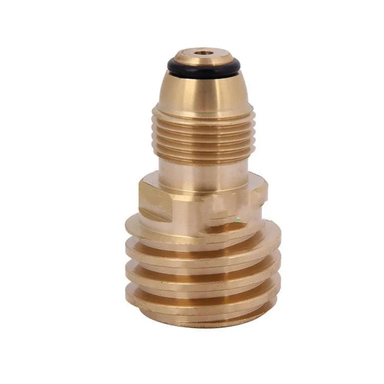 Brass gas adapter with external taper thread for 7mm gas charging connections