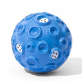 Colourful rubber dog toy ball with textured surface for aggressive chewers and anxiety relief