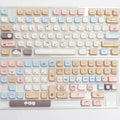 High sea salt cat design PBT key cap set with 7u space bar for March past mechanical keyboards