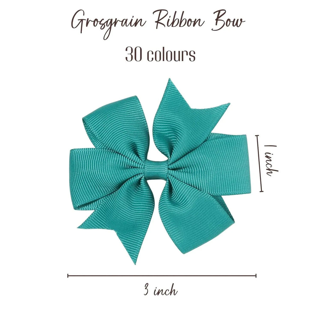 Handmade 3-inch grosgrain ribbon hair bows with alligator clips in multiple colours for baby girls and toddlers
