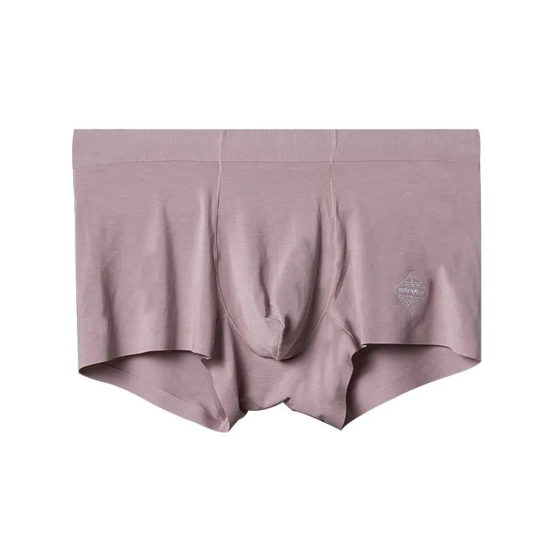 One-piece seamless modal men's underwear in a solid colour with a mid waist design.