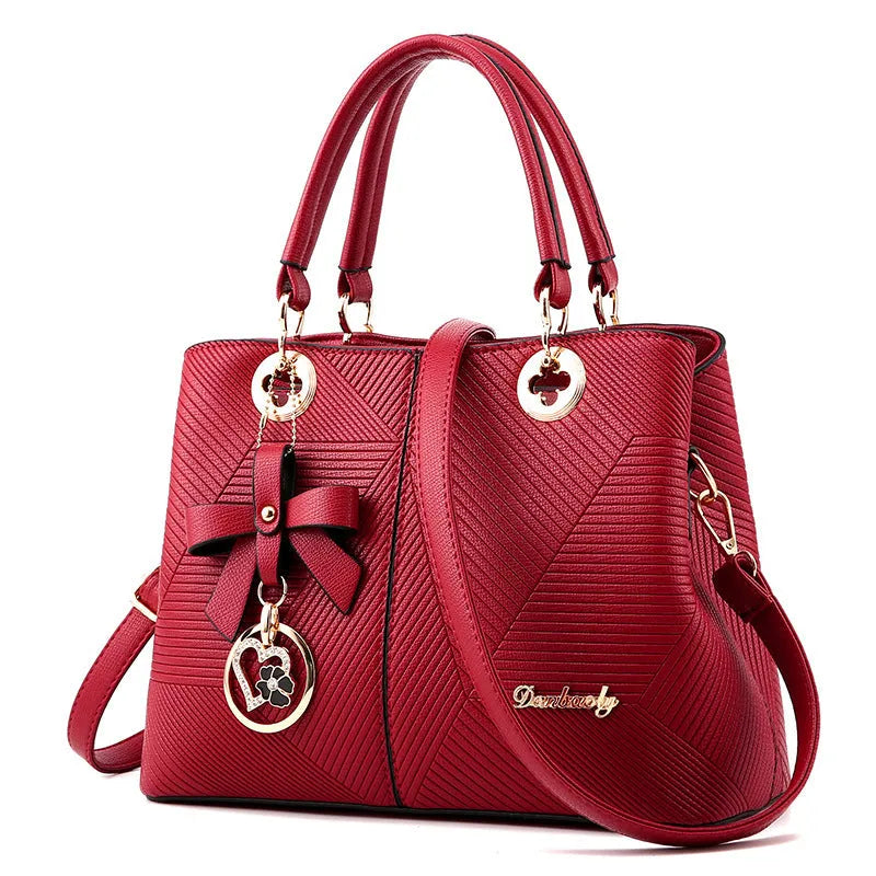Retro PU leather handbag with shoulder strap and zipper closure in multiple colour options