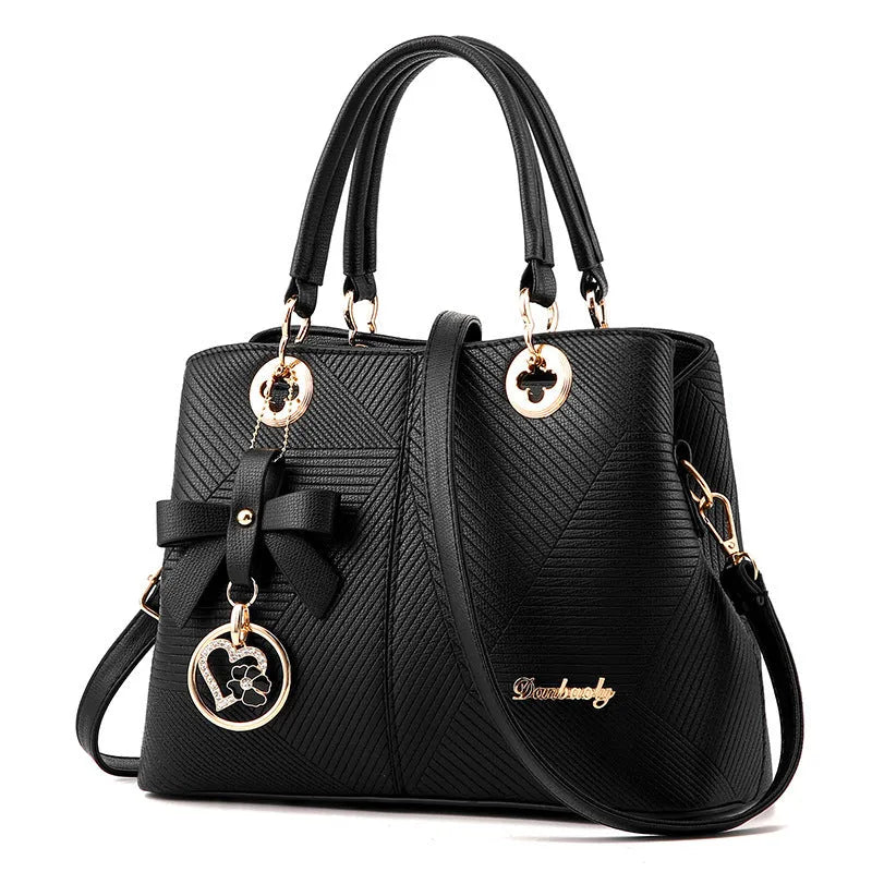 Retro PU leather handbag with shoulder strap and zipper closure in multiple colour options