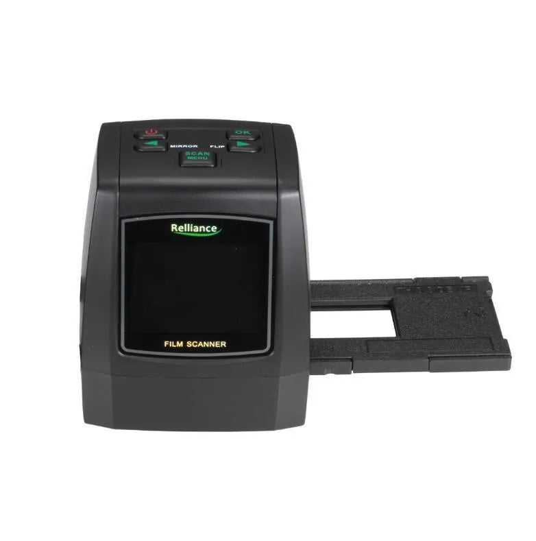 14-megapixel film and slide scanner with colour LCD display for converting 35mm negatives and slides