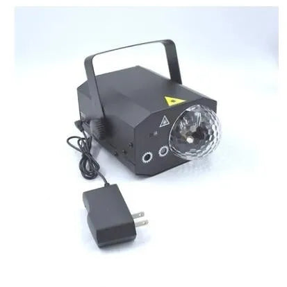 LED laser magic fan projection lamp in black or white with green and red laser effects
