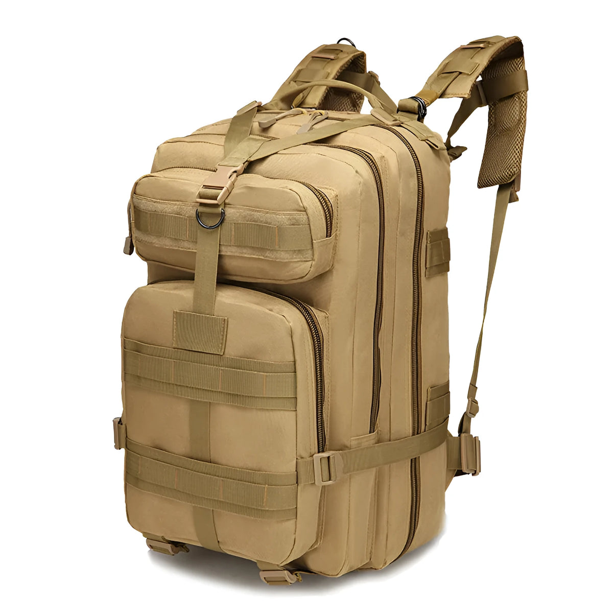 Tactical backpack 45L in camouflage or solid colours, waterproof Oxford cloth, double shoulder rucksack for hiking and camping.