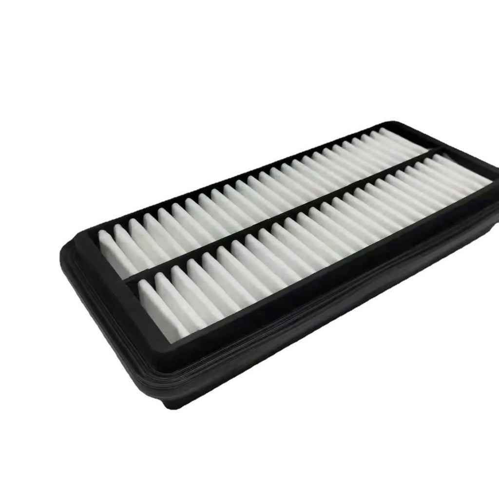 Black car air filter panel measuring 256mm x 113mm x 40mm for Modern vehicle replacement