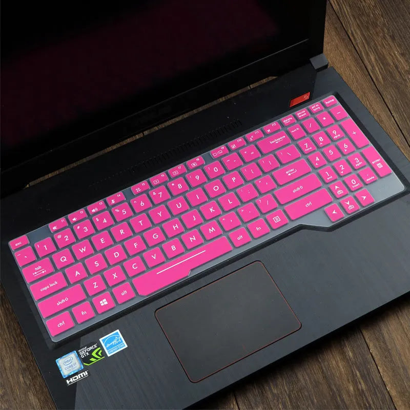 ASUS Flight laptop keyboard protective film cover in gradient blue colour option.