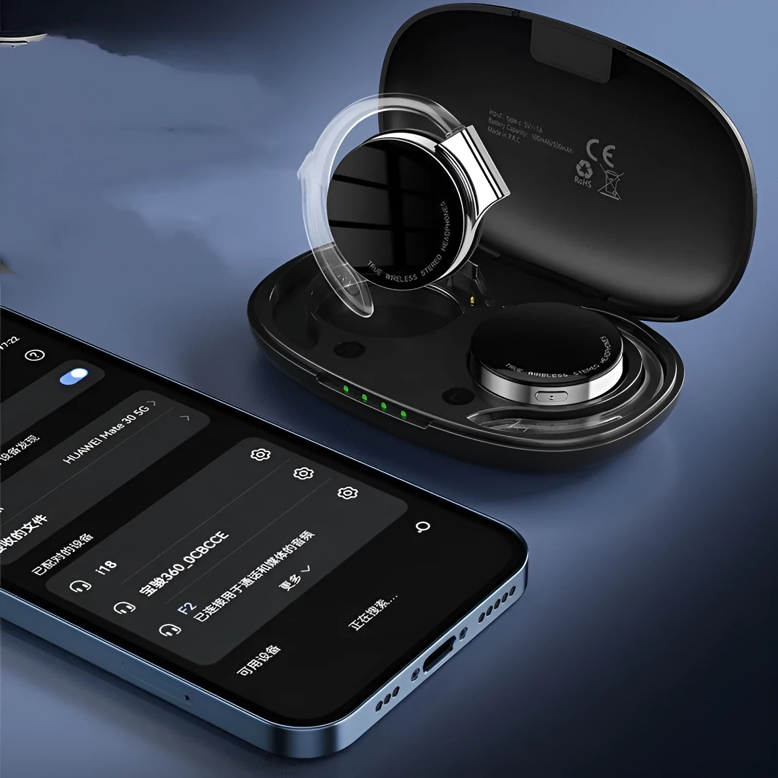 Black and white sports wireless Bluetooth earphones with ear plug design showing bilateral stereo configuration