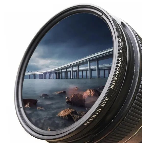 Multi-diameter ND camera filter set with metal ring and optical glass