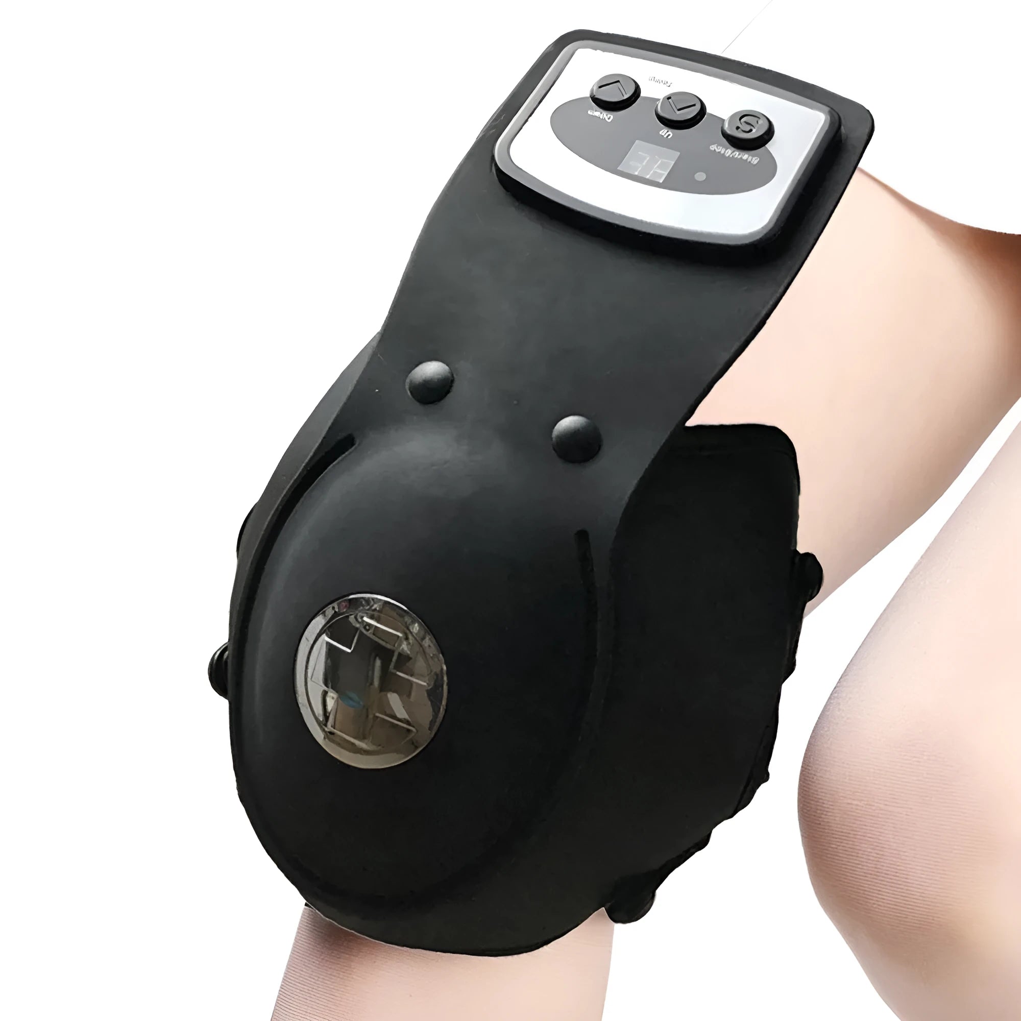 Knee and shoulder infrared heat massager with control unit, knee pads, and shoulder pads on a table