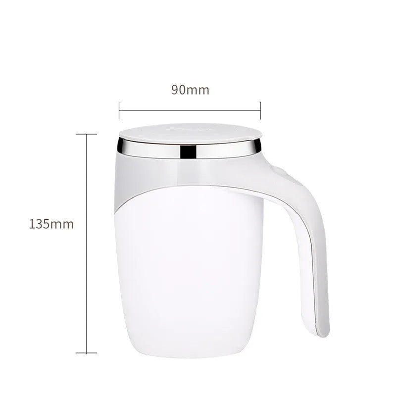 Rechargeable automatic stirring cup with ABS shell and 304 stainless steel liner, 301-400ml, white or brown