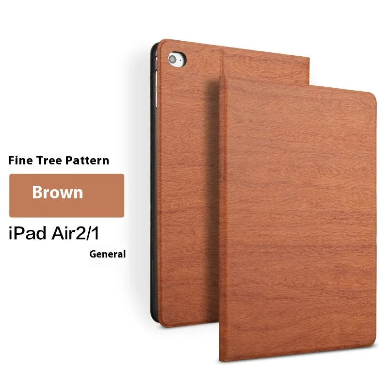 Sapphire blue imitation leather iPad protective cover with a built-in bracket stand.