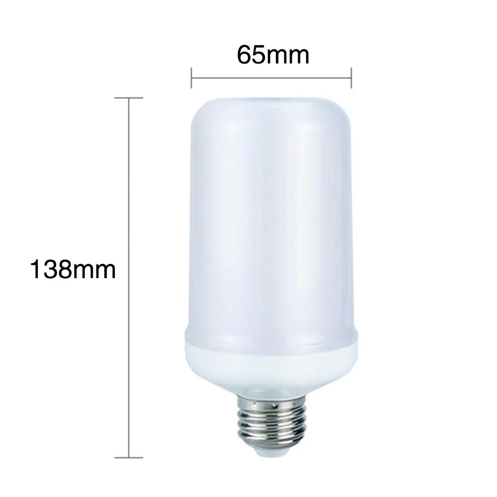 Atmosphere decorative flame effect LED bulb showing orange flickering light against a dark background.