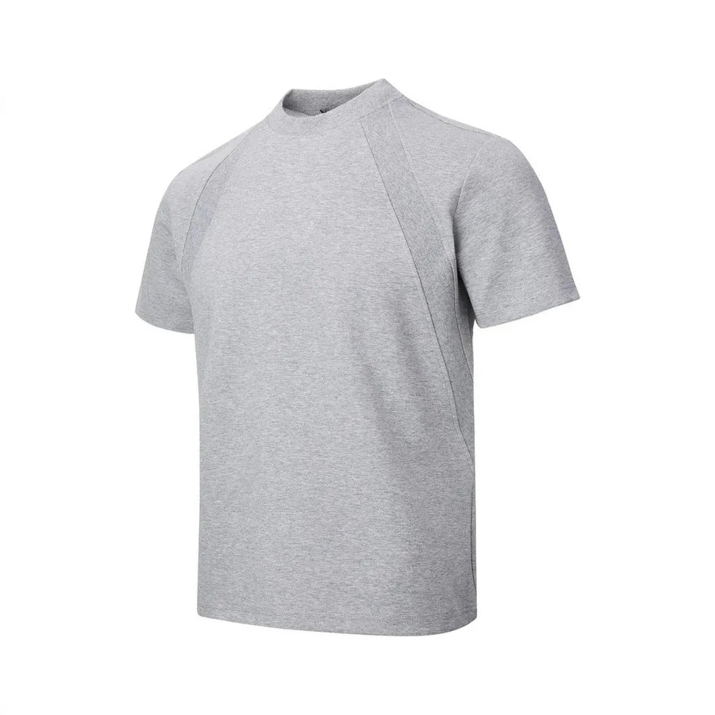 Short sleeve loose fit top with air layer stitching texture in black colour