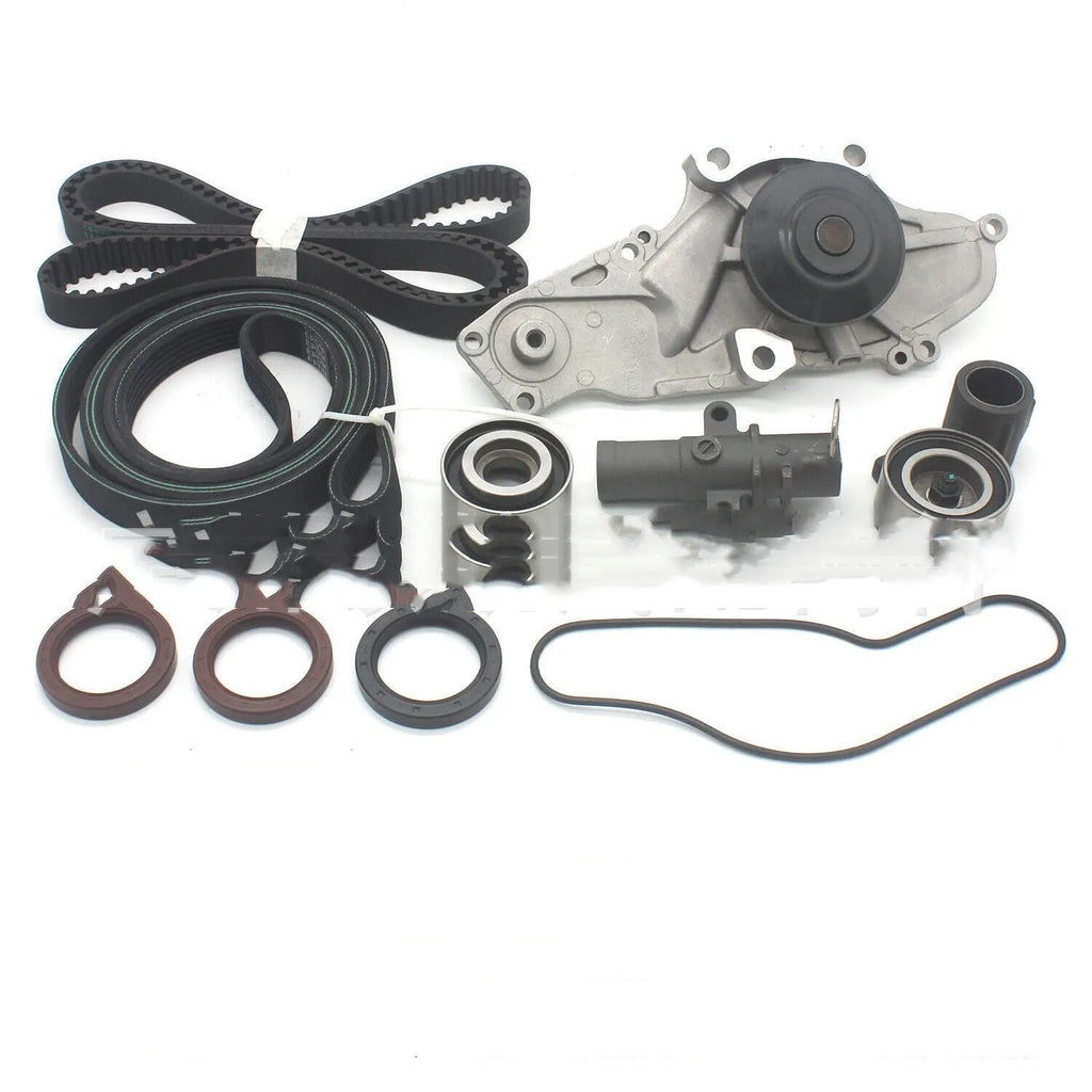 Metal automotive belt and water pump assembly measuring 28x18x16cm