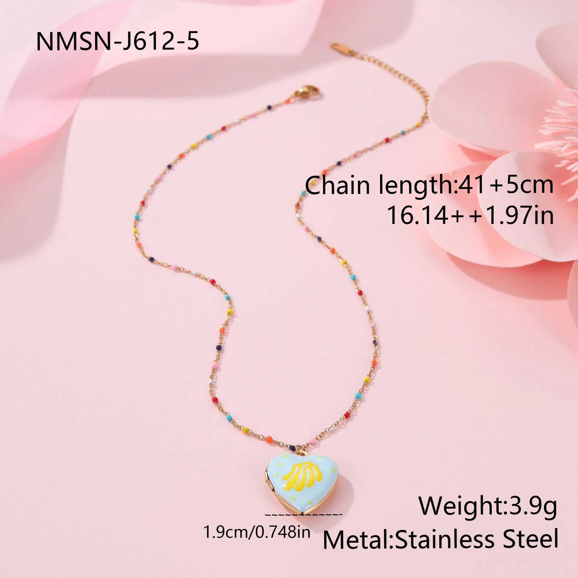Gold-plated stainless steel necklace with fruit pendant on adjustable chain