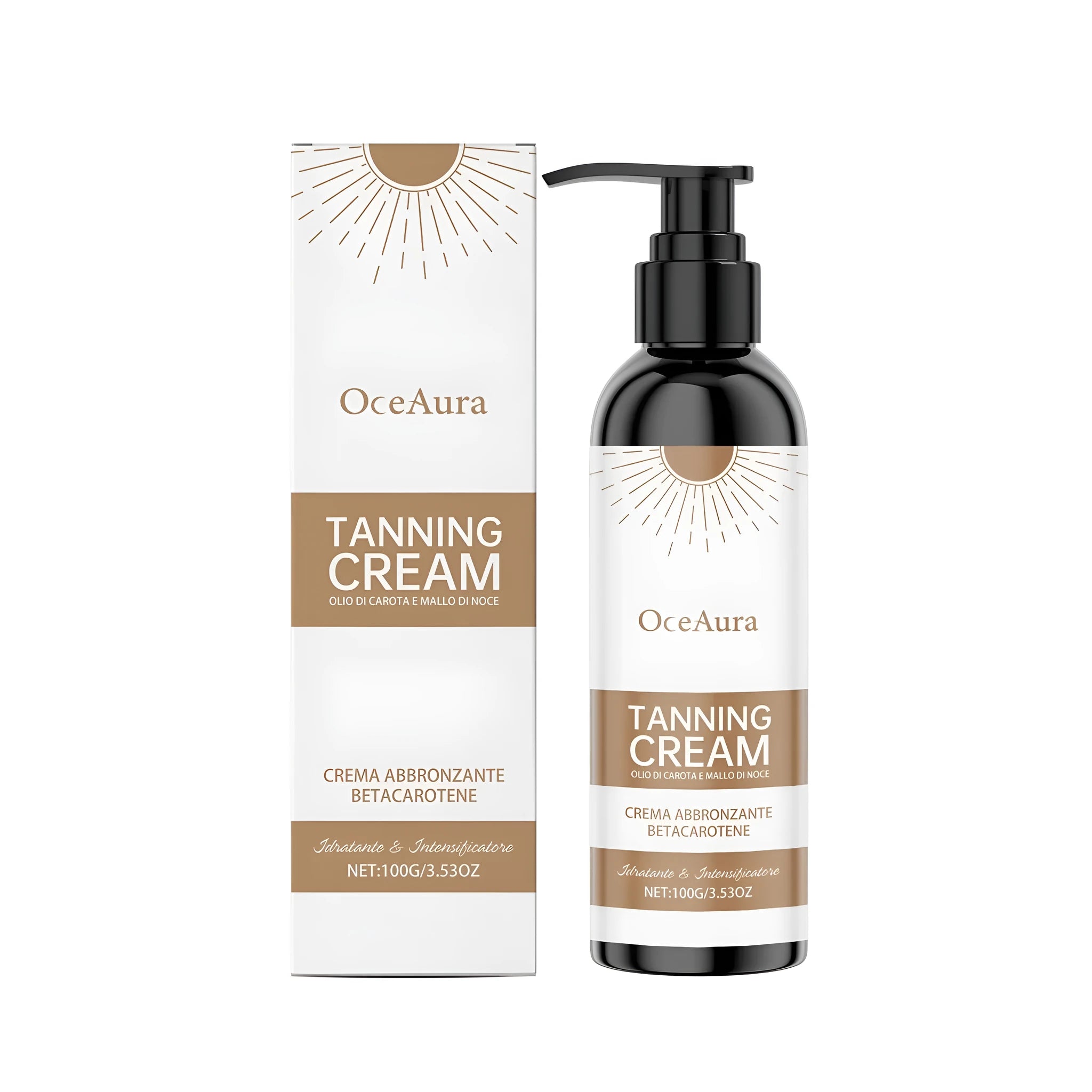 100g moisturising blackening cream jar with carrot oil and walnut extract formula