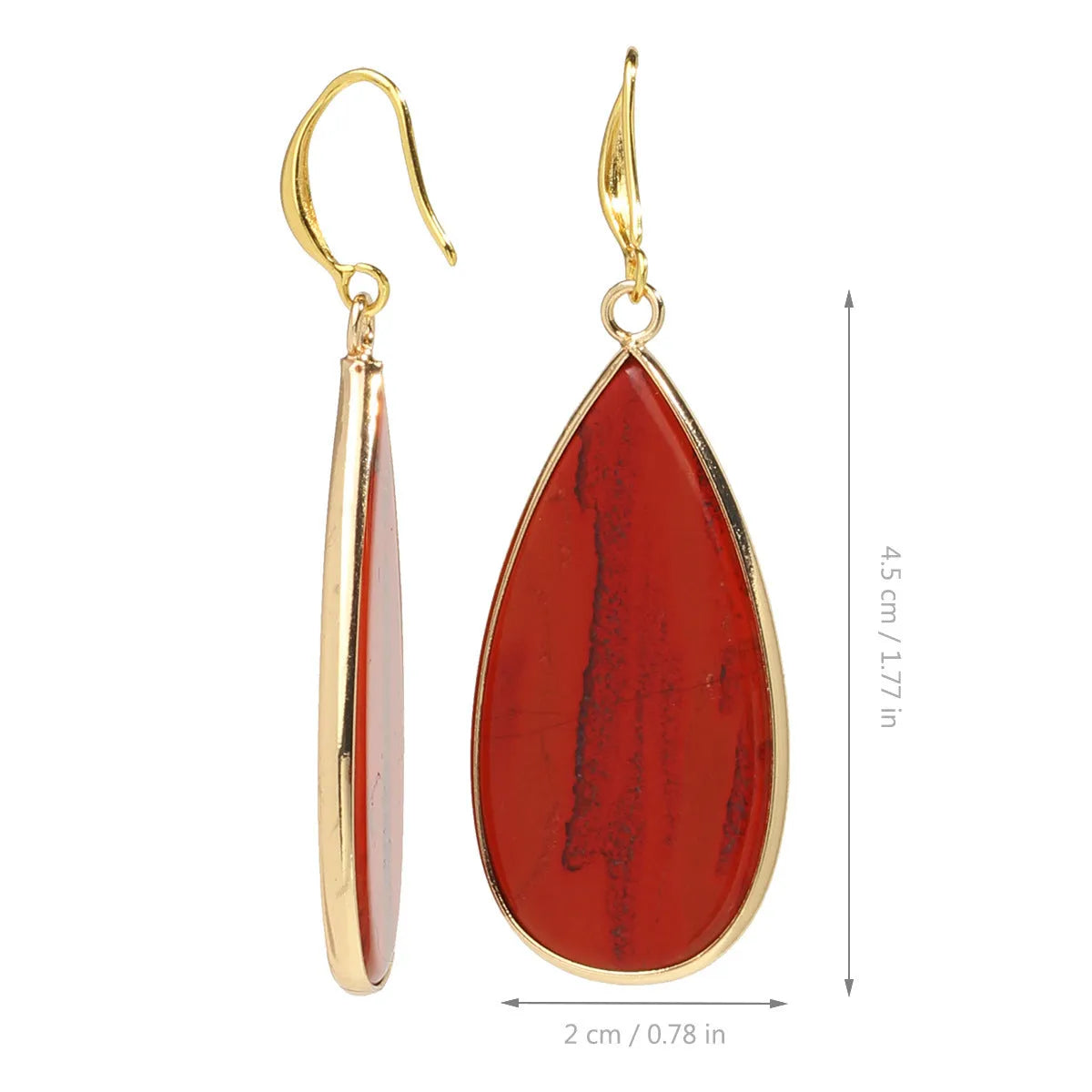 Vintage stone drop earrings with Tigereye stone and textured water droplet design