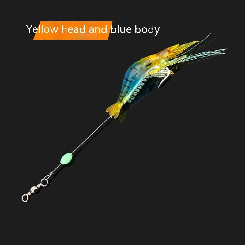 Luer soft plastic fishing lure with integrated hook in six colour variations including luminous and transparent options