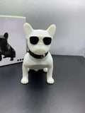Mini portable Bluetooth speaker shaped like a bulldog in black, red, or white.