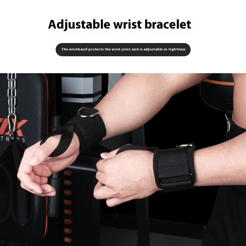 TPE chest expander elastic belt with red, blue, black and green sleeves indicating different resistance levels