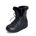 Women's water-resistant winter boots in black with plush lining and 3cm platform sole