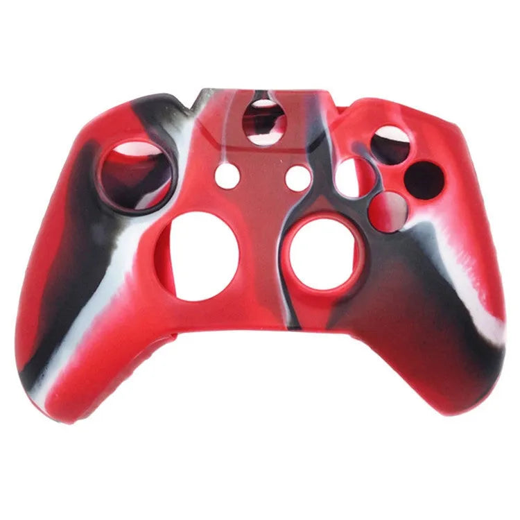 XBOX ONE gamepad with a transparent silicone protective case in a camouflage colour.
