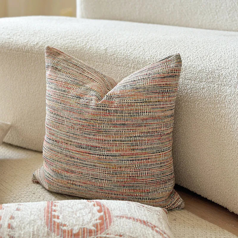 American-style jacquard paisley pillow cover in amber colour, 45x45cm, for sofa backrest