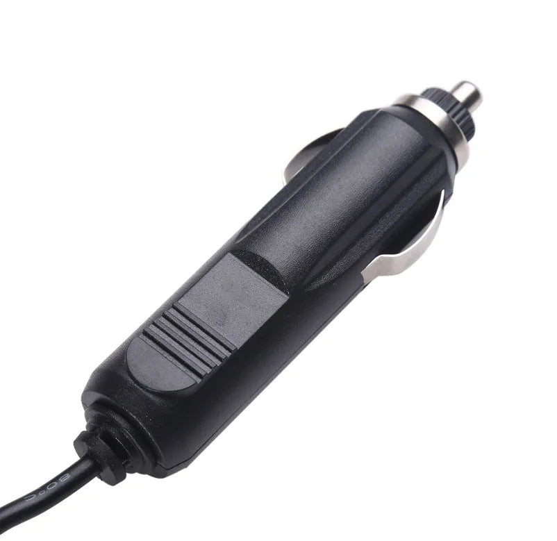 Black plastic 50W electric air pump with 150cm cable, 3 nozzles, 230V and 12V power options